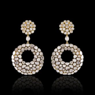 Polki Earrings With Diamond