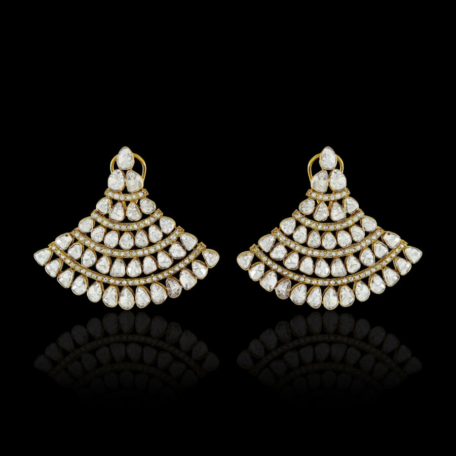 Polki Earrings with Diamond